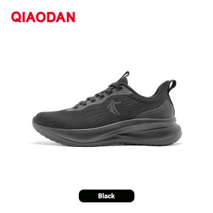 รองเท้าวิ่งที่มีน้ำหนักเบาซับระบายอากาศช็อคสีดำของ Qiaodan QXB023252221R