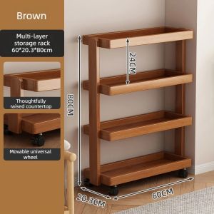 Sacesr Solid Wood Storage Shelf Morden Aesthetic Rotatable Sofa Side Shelf Minimalist Multi-layer Removable Bookshelf Home Supplies T2Y7B