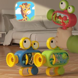 TANFU Câu Đố Đèn pin chiếu cầm tay cho trẻ em Nhựa Họa tiết hoạt hình Đồ chơi phát sáng cho trẻ em Đồ chơi phát triển Tương tác Đồ chơi đèn pin máy chiếu Sách Truyện đi ngủ