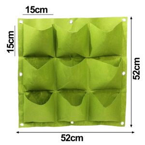 9 Pocket Vertical Growing Planting Bag Non-Woven Fabric Wall Hanging Outdoor Garden Planter Flower Succulents Growing Container
