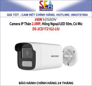 Camera HIKVISION IP Thân 2.0MP / 4.0MP Hồng Ngoại/LED 50m Có Mic - DS-2CD1T21G2-LIU / DS-2CD1T41G2-LIU