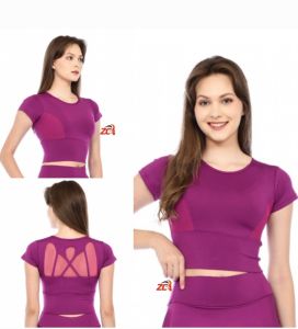 Crop Senam  Olahraga Aerobik Sport Zumba Variasi Belakang Tile