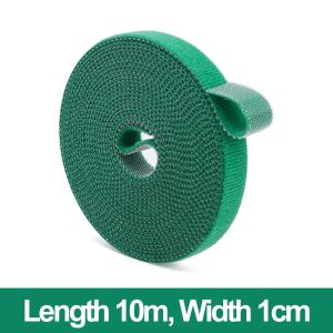 10เมตรผ้าผูกพันต้นพืชไนลอนแบบใช้ซ้ำได้สายรัดตะขอพืชสีเขียวเทปรัดไม้ไผ่อ้อยอุปกรณ์ตกแต่งสวนในบ้าน