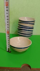 Set 10 chén cơm viền xanh size 11 cm