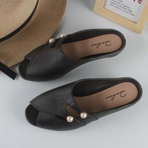 Free Shipping Summer Fish-Mouth Open-Toe Sandals Fashionable For Outdoor Wear Low-Heeled Slippers New Style For Home And Casual Wear WomenS One-Strap Sandals