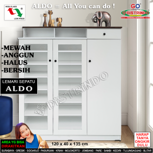 Distrindo - Rak Lemari Sepatu + Helm TEBAL MEWAH Kualitas EXPORT Glossy Banyak Rak Tinggi 135cm