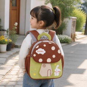 BLACKON Cartoon Design 3D Mushroom Shape Backpack Cute Lightweight Kindergarten Bookbag Fashionable Novelty Children Schoolbag Preschool Use