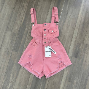 TIENSTYLE - Yếm Jean nữ hai dây Có Bigsize 80kg S/5XL Quần yếm jean Short lai tua Rách Đùi cá tính