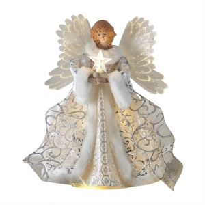 SPRYZ Golden Angel Doll Tree Top LED Illumination Durable Christmas Tree Top Star Holiday Decoration Delicate LED Glowing Pendant Xmas