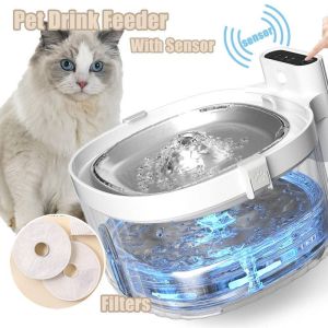 2L Pet Wireless Sensor Water Fountain Dispenser Cat Water Dispenser Automatic Pet Drinker Smart Sensor Pet Drink Feeder
