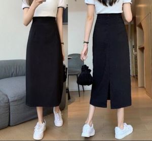 Chân váy dài xẻ tà sau dáng suông chữ A đơn giản cá tính phong cách sang trọng