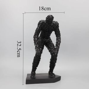 xpkQ Abstract Mosaic Texture Figurines Resin Modern Human Sculpture Desktop Art Decor Living Room Ornament Minimalist Home Decor P7Q2M