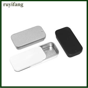 ruyifang กล่องดีบุกขนาดเล็กกล่องดีบุกรูปทรงสี่เหลี่ยมผืนผ้ากล่องเก็บยาเม็ดแบบกดทำจากดีบุก