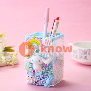 Childrens DIY Handmade Cream Glue Pen Holder Sanrio Cinnamon Dog and Kuroko Pen Holder Student Desktop Decoration Material Kit.