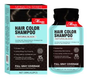 Monaliza Series Hair Color Shampoo 30ml with Chrysanthemum Ginseng Blackening Brown Chestnut