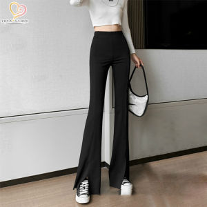 Laz Nigori กางเกงสกินนี่ขายาวสีดำ กางเกงขายาวผู้หญิง กางเกงสกินนี่เอวยางยืด กางเกงสกินนี่แฟชั่นสไตล์เกาหลี