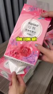 thùng 10 gói giấy rút treo tường sipao hoa hồng loại 1 chống thấm nươc Vuadienmay
