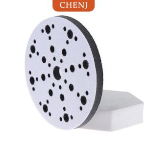 [COD] CHENJ 1ชิ้น6นิ้ว150มม. 49-Hole แผ่นฟองน้ำอินเตอร์เฟซสำหรับขัดแผ่นห่วงตะขอขัดกระดาษทรายแผ่นรองขัด