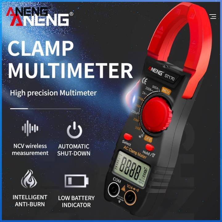 【ANENG】DC/AC Current Multimeter Ammeter Voltage Tester 500A ST170 ...