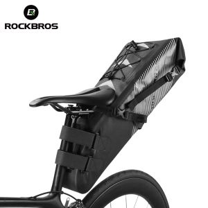 ROCKBROS Túi Treo Yên Xe Đạp 10L Túi Phía Sau Đuôi Xe Dung Tích Lớn Chống Nước Phản Quang Túi Treo Cốp Xe Đạp Leo Núi Gập Được Ba Lô