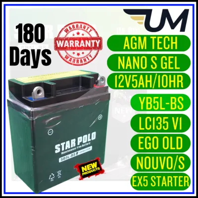 YB5L YB5 YB5L-BS BATTERY EX5 KRISS EGO LC135 V1 OLD E-BONUS WAVE NOUVO S NOUVOS SRL110 STARTER YB5L-B BATERI