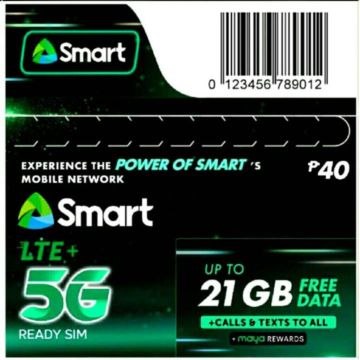 SMART SIM CARD 5G (10 pcs.) with Up to 21GB Free Data Brand new and ...