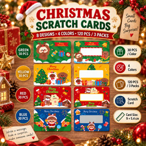 200 DIY Christmas Scratch Cards Surprise Reward Cards for Parties Gift Exchange Office Event Rewards