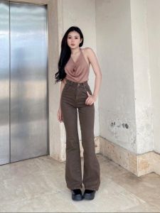 Adhisti-Celana Jeans Cutbray High Waist Wanita Panjang Jeans Import Premium