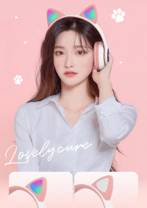 Tai nghe bluetooth mèo chụp tai WIRELESS CAT AKS28 ECOKING mua 1 tặng 1 quà có micro trò chuyện trực tuyến jăc cắm khi hết pin kết nối 5.0