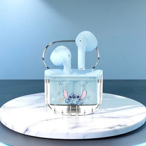 With Free Gift! New Lilo & Stitch Angel Wireless Bluetooth Earbuds HiFi Sound HD Call Headsets Smart Touch Low Latency Long Endurance