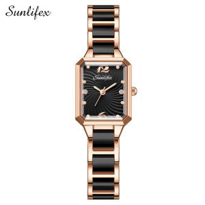 Sunlifex Jam Tangan Wanita Original Kuarsa Korea Elegan Tali Paduan Jam Tangan Cewek 3035