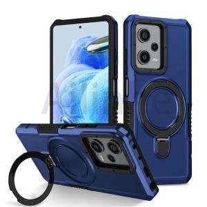 For Xiaomi Mi 11T Pro 11T 11 Lite 5G Redmi Note 11 Pro 11S 4G 5G Solid Color Case Shockproof Armor Silicone + PC Metal Ring Stand Protection Phone Cover