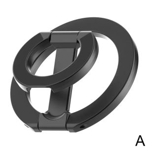 Kebidumei Double-sided Ma-gsafe Mobile Phone Holder for Phone 14/15/16 Ultra-thin Alloy Material Magnetic Suction Foldable Ring Desktop Stand Finger Grip