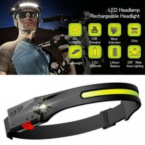 Senter Kepala Led Charge Super Terang 350 Lumens / Headlamp Cob Sorot Jarak Jauh XPE High Power