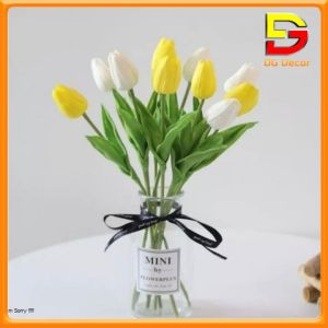 Lọ Hoa Bình Hoa Tuylip Để Bàn Cao 25-28cm Trang Trí Phòng Khách Bàn Học DG-367