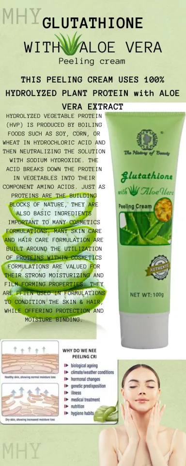 ORIGINAL HISTORY OF BEAUTY GLUTATHIONE WITH ALOE VERA EXTRACT EXFOLIATING  MAGIC PEELING GEL CREAM INSTANT SILKY TEXTURE Dark Spot Corrector  Brightening Moisturizing - Lazada