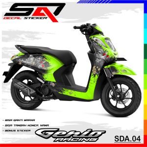Decal Stiker Custom Full Body GENIO - Dekal Sticker Variasi Honda GENIO Premium Racing SDA.04
