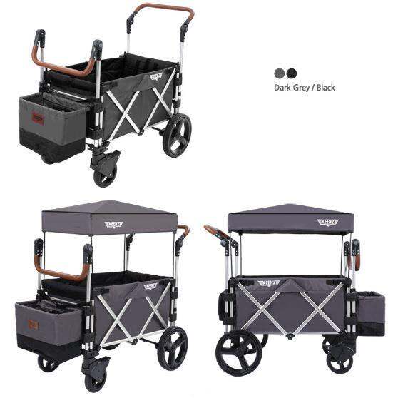 Keenz 7S Premium Deluxe Foldable Wagon Stroller Dark Grey Black