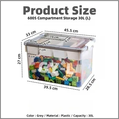 Johor Seller | Childrens plush toy storage box baby transparent large-capacity storage artifact Lego building blocks Storage Box