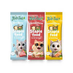 NutriTail 30PCS Cat Wet Food Staple Food with Fish Oil and Taurine Cat Treats Kitten Food and Snacks