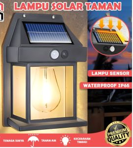 Lampu Taman Solar Model Rumah Panel Garden Decoration / Lampu Dinding Hias Taman Penerangan Outdoor
