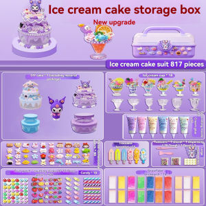 817PCS DIY Material Pack Mini Cake Ice Cream Cup Set Box Guka Set Girls Childrens Handmade Toy