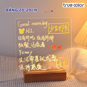 Bảng Ghi Chú Trong Suốt Acrylic Dày 3mm Có Đèn Led - Bảng Led Dẻo Để Bàn Có Thể Xóa Được Trang Trí Decor DIY Sáng Tạo