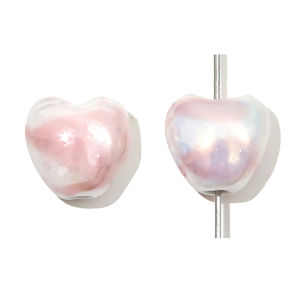 5 cái/túi handmade gốm sứ hạt hình trái tim charm hạt đệm rời cho Hoa Tai Vòng tay vòng cổ Phụ kiện làm đồ trang sức tự làm