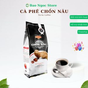 Cà phê chồn nâu Bảo Tín S3 MẪU MỚI thể chất nhẹ mùi thơm vị đắng dịu gói màu đen rang xay truyền thống (500gr)