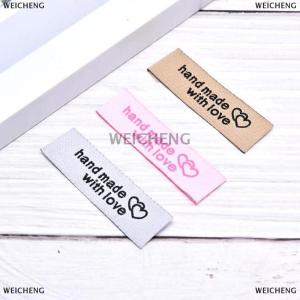 [COD] WEICHENG 50 cái nhãn vải thủ công Thẻ thêu in Phụ kiện May tự làm