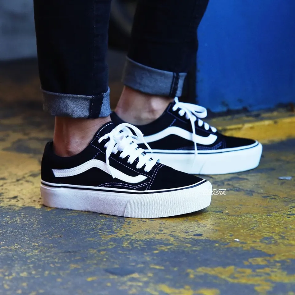 Black vans thick on sale sole