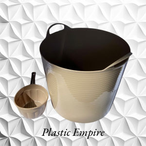 Multifunctional Plastic Large Capacity Round Timba With Handle And Tabo