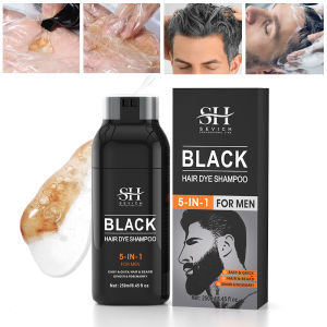 250ml Natural Black Hair Shampoo 5in1 Darkening Hairs Instant Gray To Black Shampoo Repair White Hair Care Black Beard Shampoo2026