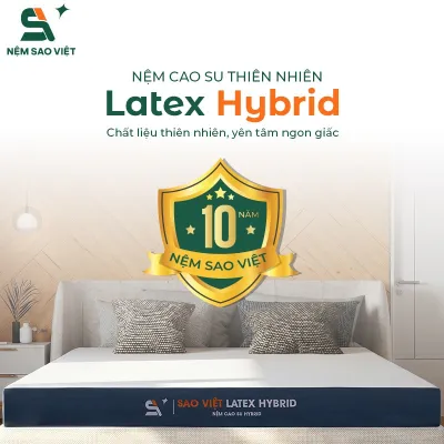 Nệm Cao Su LATEX HYBRID NỆM SAO VIỆT Điều Hòa Thoáng Mát Hạn Chế Hầm Bí Khi Nằm Có Bảo Hành